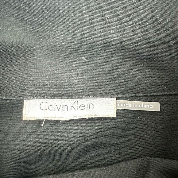 Calvin Klein Women's Size 2X Pleated And Belted Black Overcoat Dressy Shawl Coll - Picture 6 of 12